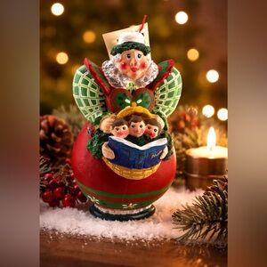 Vintage Dept 56 Christmas Ornament Angel Children Photo Album Family Memory 5”